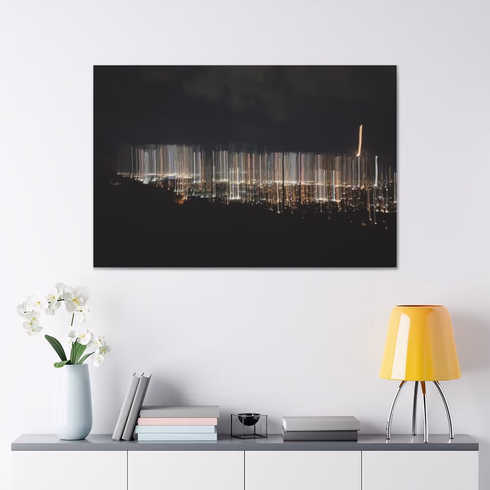 City Night Lights Canvas Gallery Wraps, Landscape Photography, Home Wall Living Room Office Decor canvas wall art by Jess LeFevre