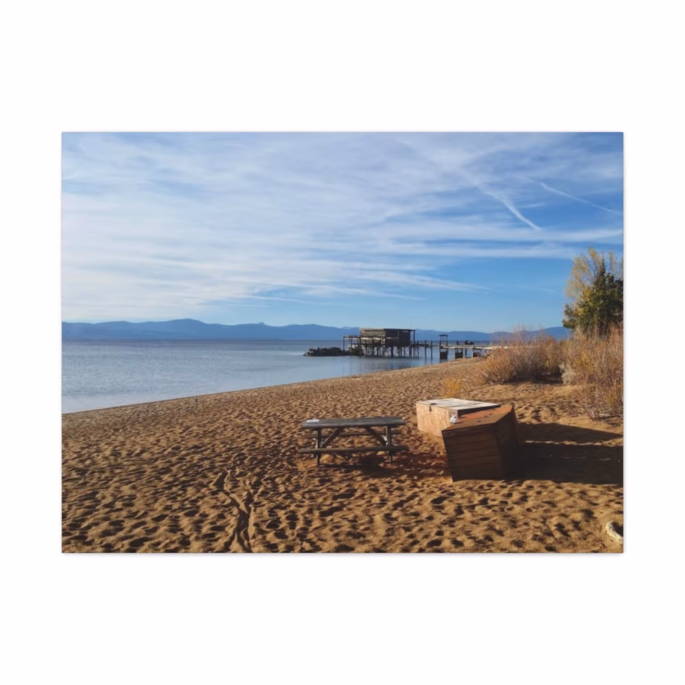 Lake Tahoe Canvas Print, Nature Photography, Boat Dock Wall Art canvas wall art by Jess LeFevre