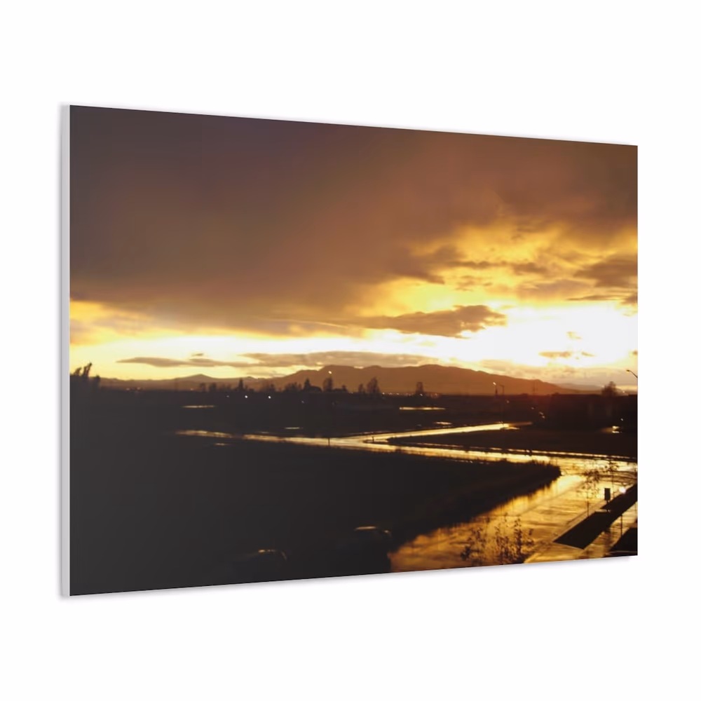 Golden Sunset Road Canvas Print, Utah Landscape Photography, Wall Art canvas wall art by Jess LeFevre