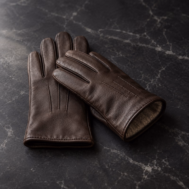 Alepo Genuine Sheepskin Leather Gloves For Men, Winter Warm