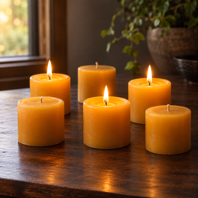Pure Beeswax Candle Set, 6 Pack