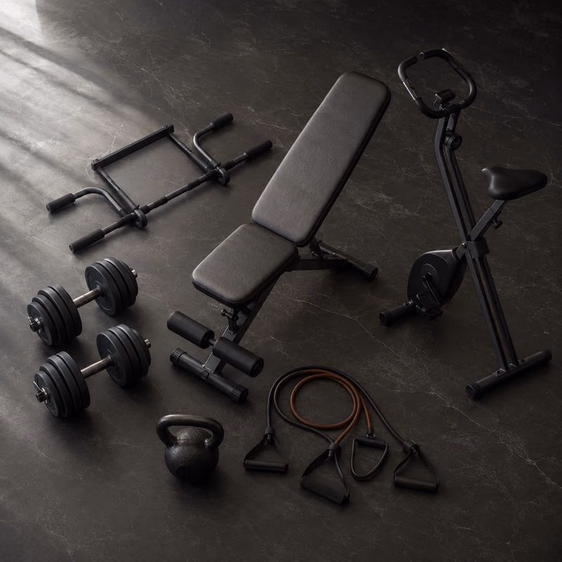 Budget Home Gym With Dumbbells